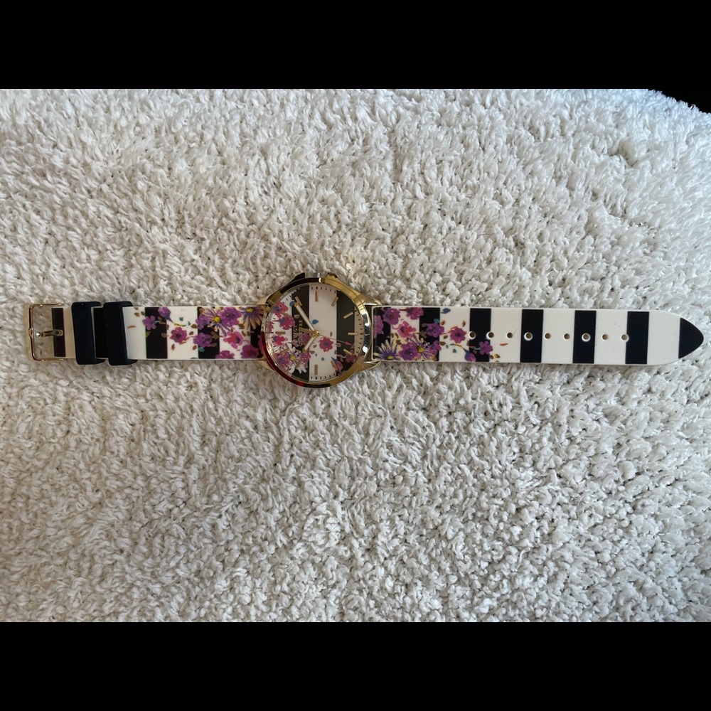 Juicy Couture Black & White Flowered Watch